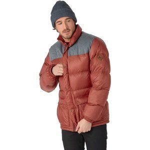 New $300 Burton Heritage Puffer Jacket! 650 Fill Down  Rust Orange (Fired Brick)